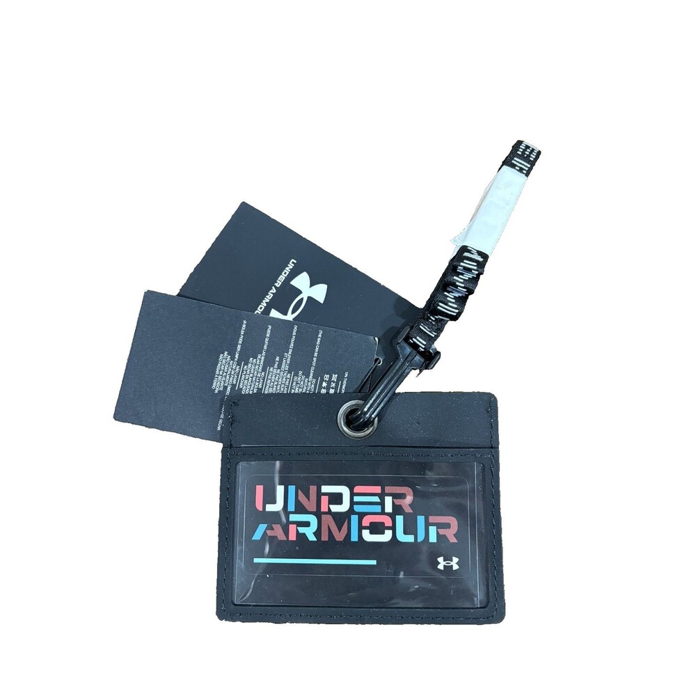 NEW  Under Armour Hustle Lanyard and ID Badge Holder Unisex Black